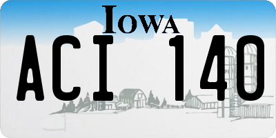 IA license plate ACI140