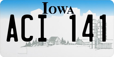 IA license plate ACI141