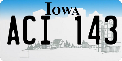 IA license plate ACI143