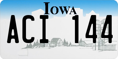 IA license plate ACI144