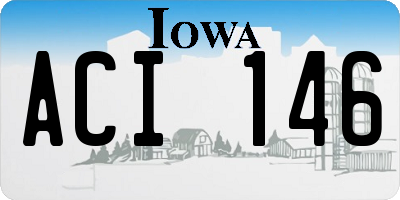 IA license plate ACI146
