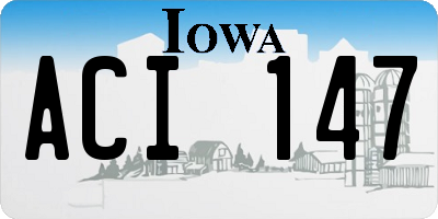 IA license plate ACI147