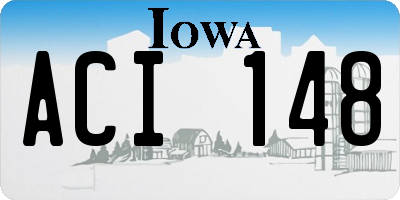 IA license plate ACI148