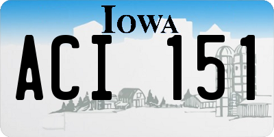 IA license plate ACI151