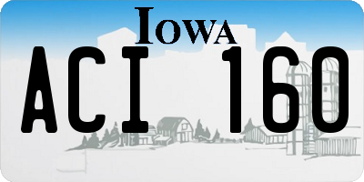 IA license plate ACI160
