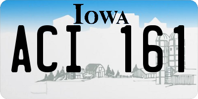 IA license plate ACI161