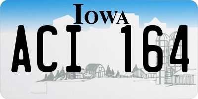IA license plate ACI164