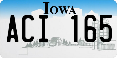 IA license plate ACI165