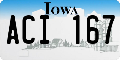 IA license plate ACI167