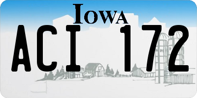 IA license plate ACI172