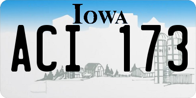 IA license plate ACI173
