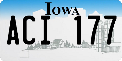 IA license plate ACI177