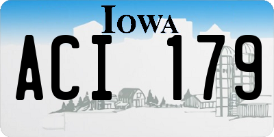 IA license plate ACI179