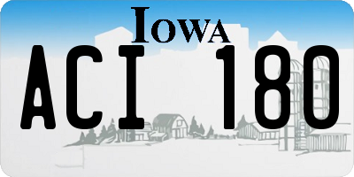IA license plate ACI180