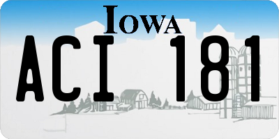IA license plate ACI181