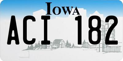 IA license plate ACI182