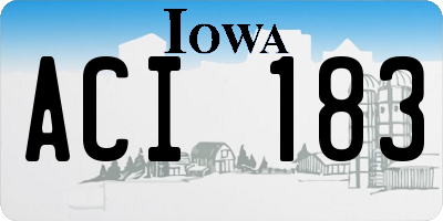 IA license plate ACI183
