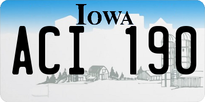 IA license plate ACI190