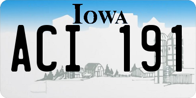 IA license plate ACI191