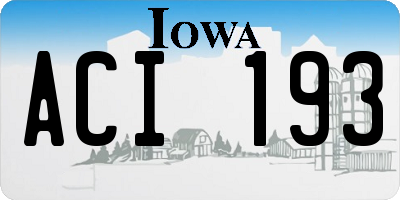 IA license plate ACI193