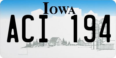 IA license plate ACI194