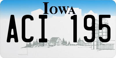 IA license plate ACI195