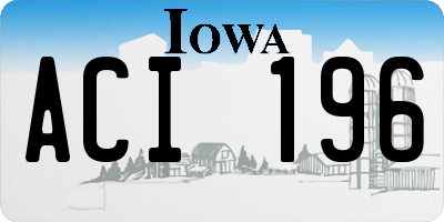 IA license plate ACI196