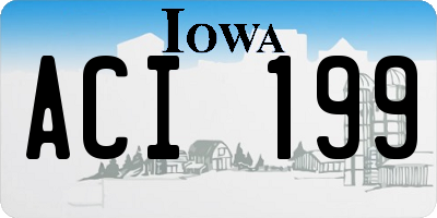 IA license plate ACI199