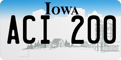 IA license plate ACI200