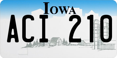 IA license plate ACI210