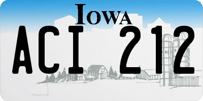IA license plate ACI212