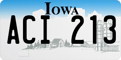 IA license plate ACI213
