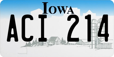 IA license plate ACI214