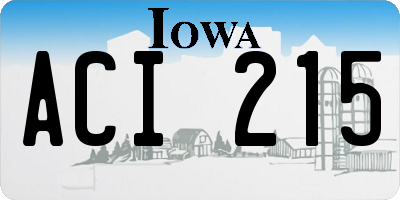IA license plate ACI215