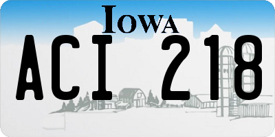IA license plate ACI218