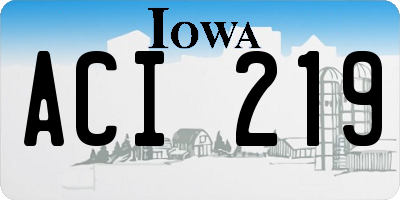 IA license plate ACI219