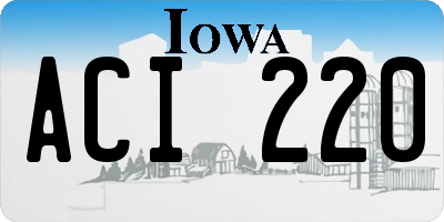 IA license plate ACI220