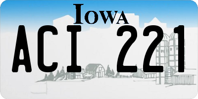 IA license plate ACI221