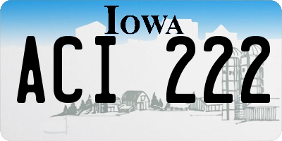 IA license plate ACI222
