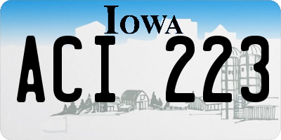 IA license plate ACI223