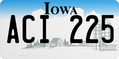 IA license plate ACI225