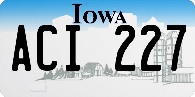 IA license plate ACI227