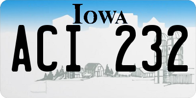 IA license plate ACI232