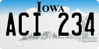 IA license plate ACI234