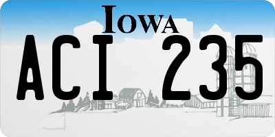IA license plate ACI235