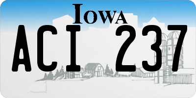 IA license plate ACI237