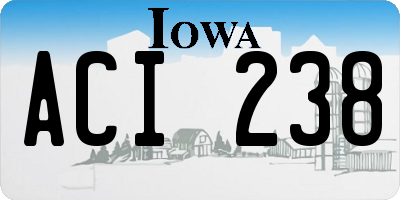 IA license plate ACI238