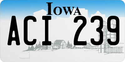 IA license plate ACI239