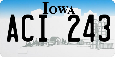 IA license plate ACI243
