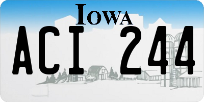 IA license plate ACI244